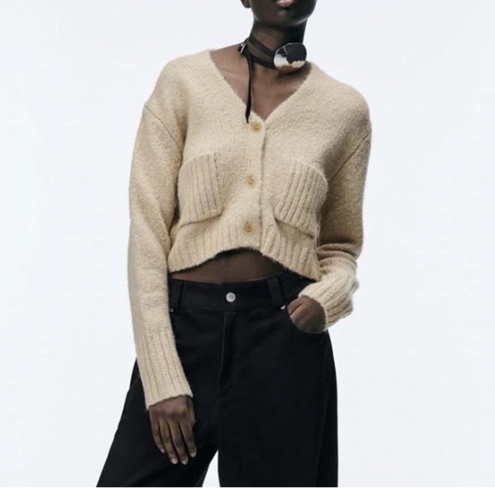 Zara Alpaca Blend Super Camel Cream Cardigan Sweater(NWOT)